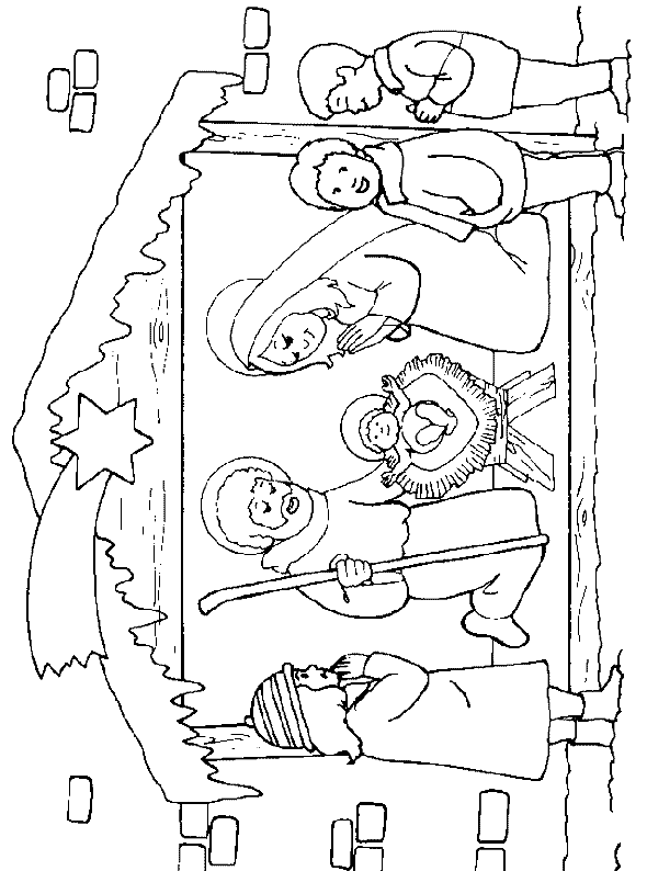 Szopka Bożonarodzeniowa kolorowanki